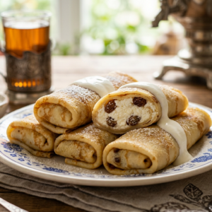 Блинчики с творогом и изюмом