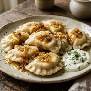 Вареники с картошкой и жареным луком