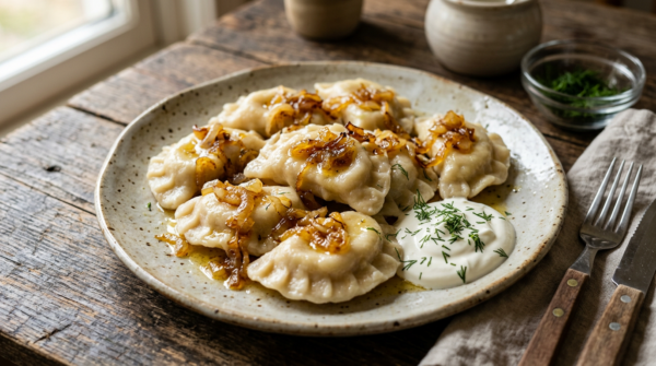 Вареники с картошкой и жареным луком