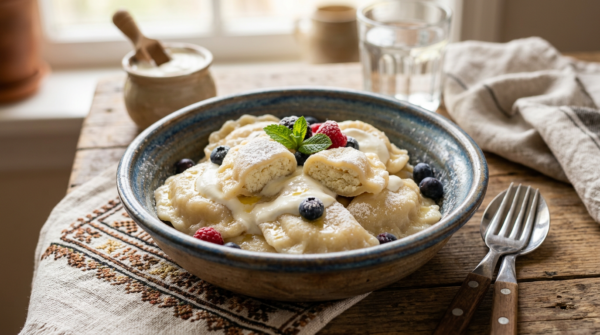 Вареники с творогом и изюмом